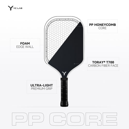 YC01 Thermoformed Pickleball Paddle | PP Honeycomb Core | Toray® T700 Carbon Fiber | Private Label & Custom Development