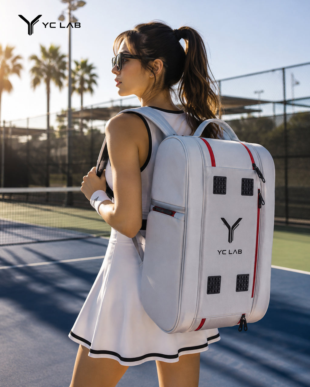 YC LAB Carbon Fiber Sports Equipment Backpack | Multi-Compartment Pickleball & Padel Gear Bag | Custom Logo Available