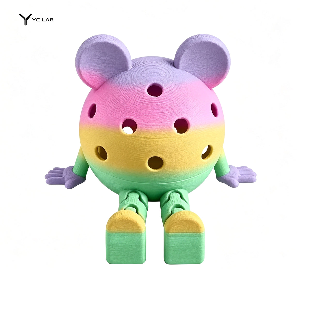 YC LAB Rainbow Pickleball Cartoon Mascot Accessory