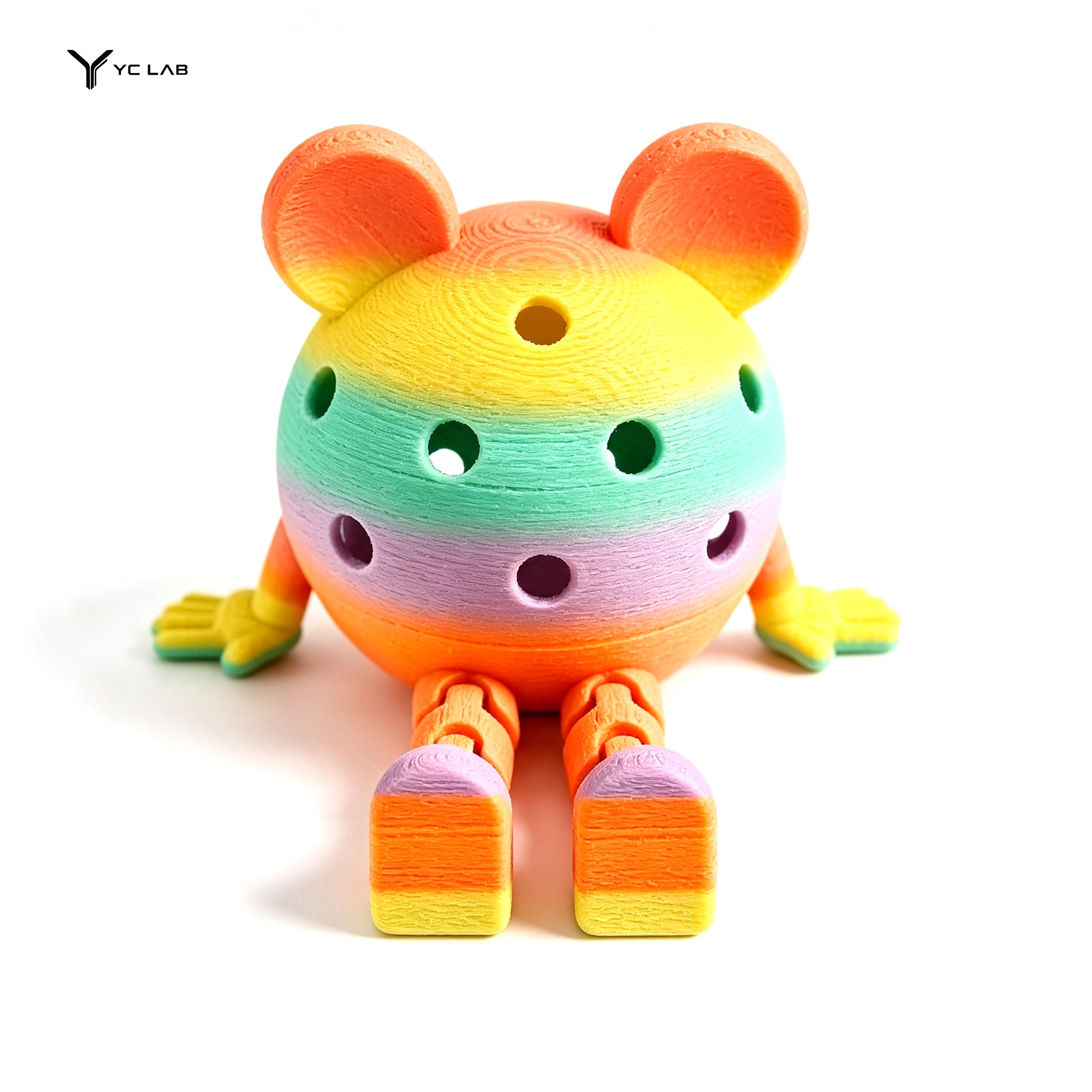 YC LAB Rainbow Pickleball Cartoon Mascot Accessory