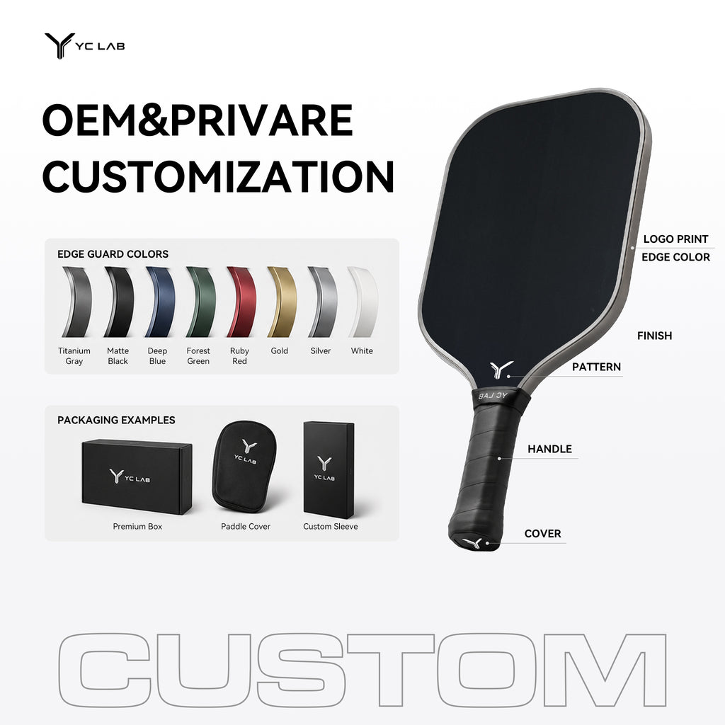 YC01 Thermoformed Pickleball Paddle | PP Honeycomb Core | Toray® T700 Carbon Fiber | Private Label & Custom Development