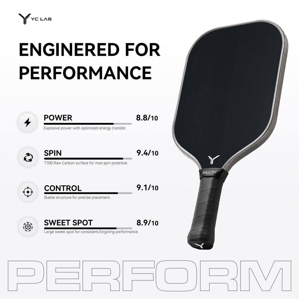 YC01 Thermoformed Pickleball Paddle | PP Honeycomb Core | Toray® T700 Carbon Fiber | Private Label & Custom Development