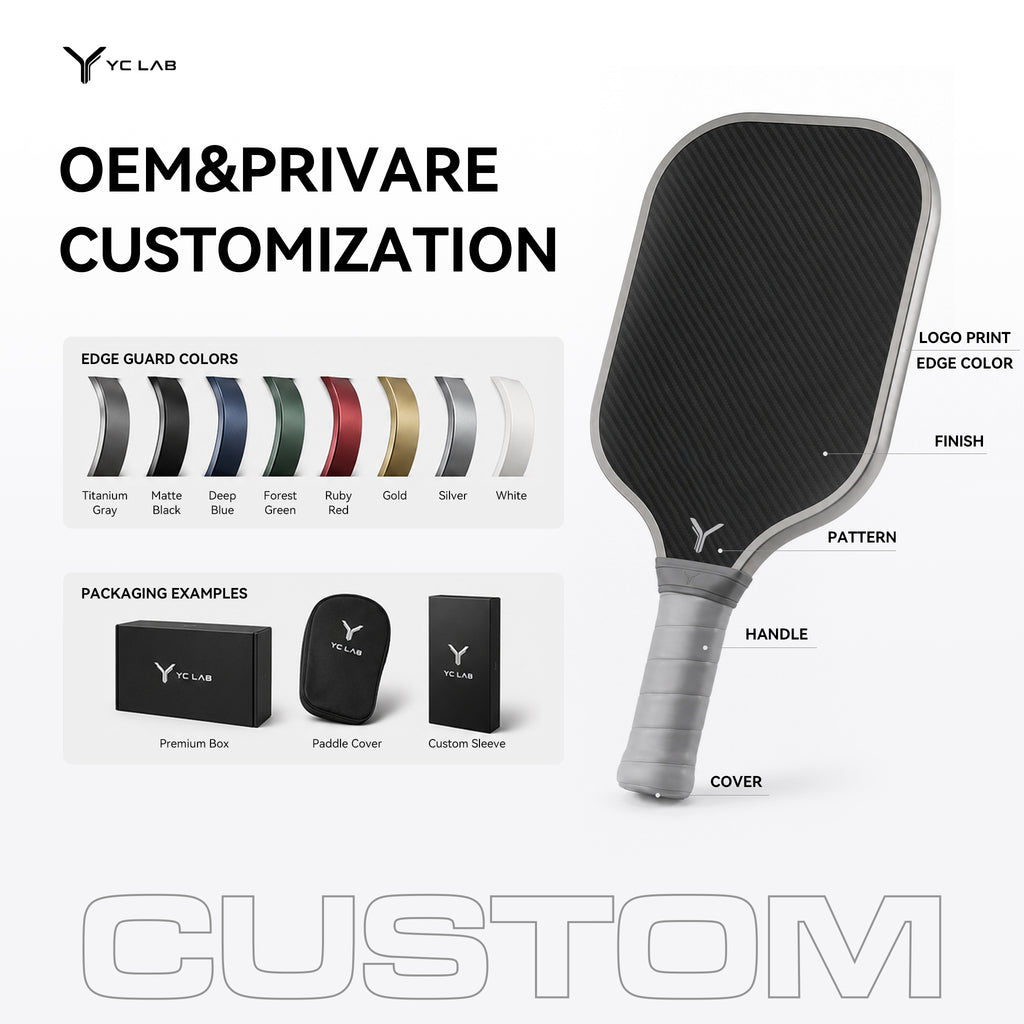 YC03 Widebody Shape Thermoformed Pickleball Paddle | PP Honeycomb Core | Toray® T700 Carbon Fiber | Private Label & Custom Development